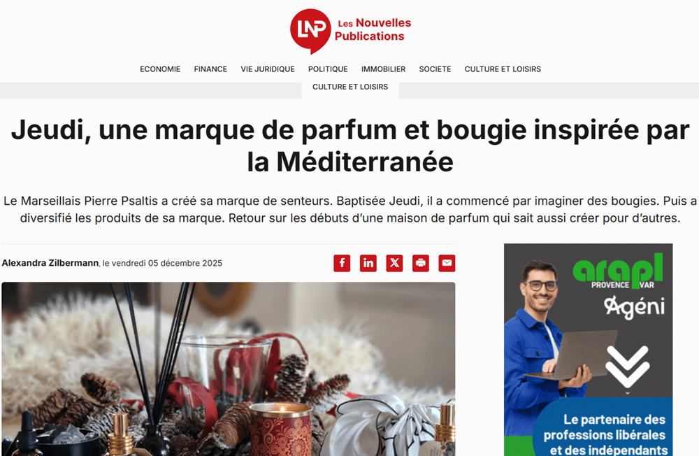 "Les Nouvelles Publications" ont eu un crush pour Jeudi - Jeudi Bougies